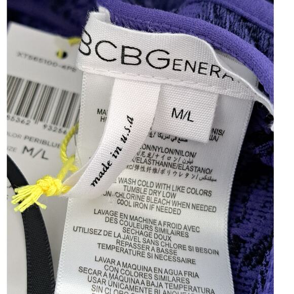 BCBGeneration Bodycon Mini Dress One Shoulder Cutout PeriBlue Size M/L NWT - Picture 10 of 10